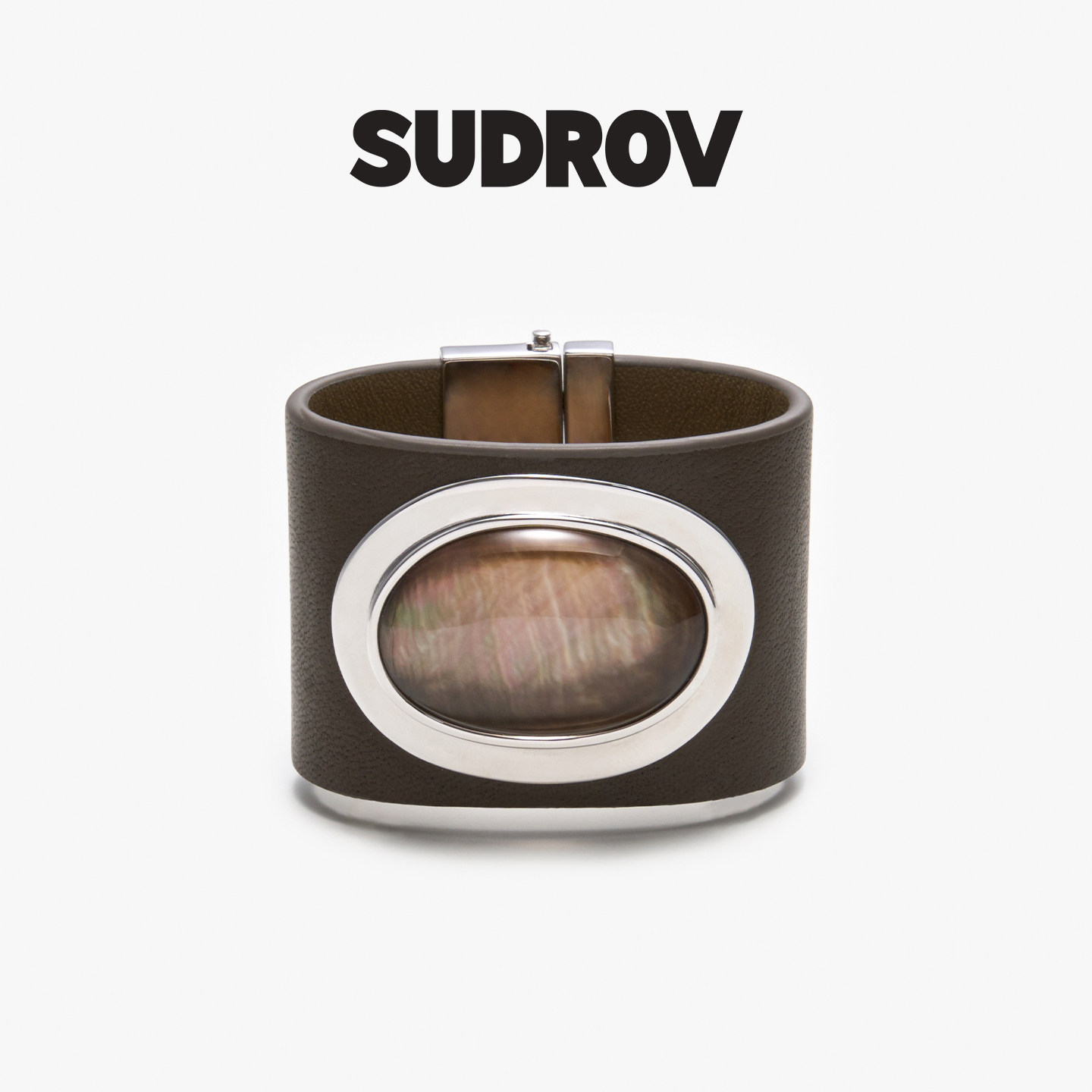 SUDROV/素觉2026马年限定款 皮质贝壳银手镯个性时尚时髦腕饰女
