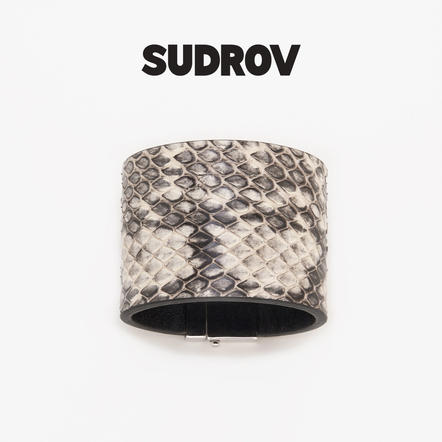 SUDROV/素觉2025F/W光不炽烈但恒久 925银蛇皮宽手镯精致时尚腕饰