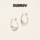 SUDROV素觉耳圈 高级感925银耳钉女夸张耳环耳坠设计感耳饰