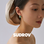 素觉宝石耳钉彩色耳饰复古轻奢新中式 绿色耳环女生日礼物春夏新品