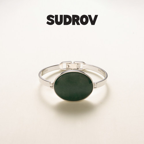 SUDROV素觉女925银东陵玉手镯