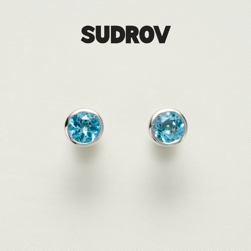 SUDROV素觉经典设计托帕石耳钉