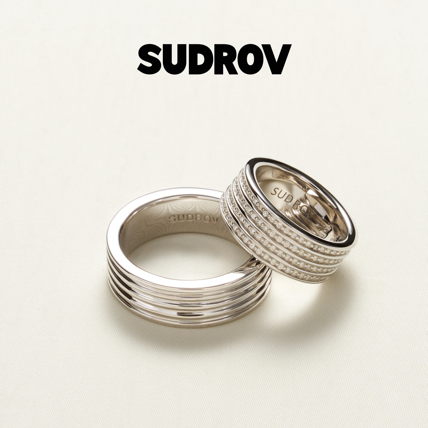 SUDROV素觉戒指纯银情侣对戒简约气质时尚婚戒送女友生日新年礼物