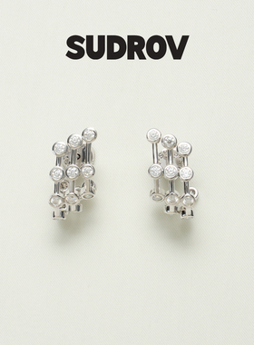 SUDROV/素觉Graceful Magic®系列莫桑石耳钉精致轻奢耳环耳饰