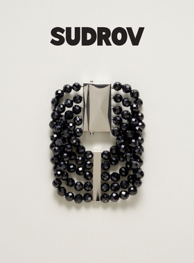 SUDROV素觉Graceful Magic®系列黑色尖晶石手链个性气质手镯腕饰
