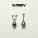 SUDROV素觉珍珠耳坠 大溪地海水黑珍珠澳白耳饰气质耳钉耳环礼物