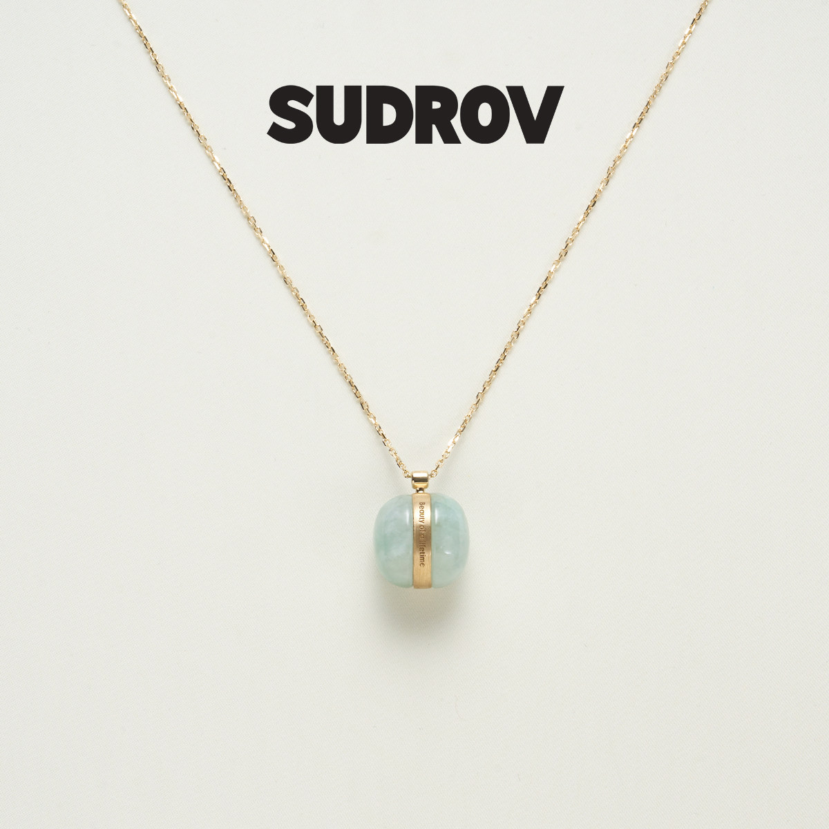 SUDROV素觉18K金吊坠Au750玛瑙宝石吊坠项链翡翠锁骨链