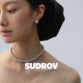 SUDROV素觉高级时尚 真多麻色灰珍珠项链颈链锁骨链送妈妈新年礼物