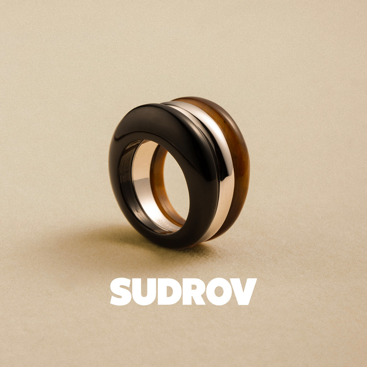 素觉2023新品小众设计高级感轻奢美拉德色黑玛瑙虎眼石戒指指环女