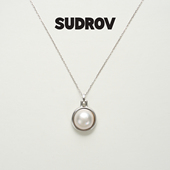 SUDROV素觉马贝轻奢珍珠吊坠宝石项链女锁骨链生日送老婆闺蜜礼物