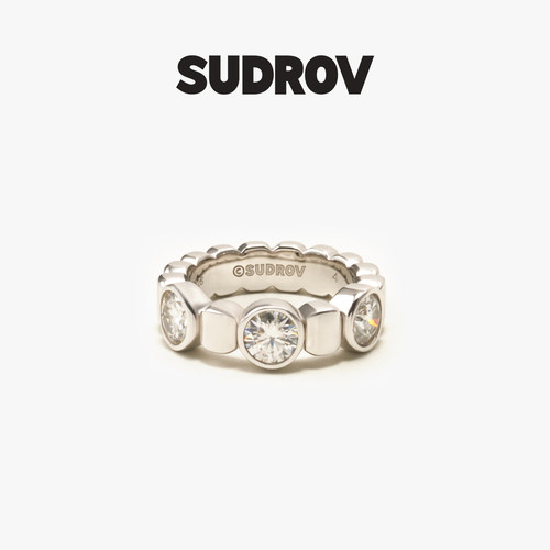 SUDROV素觉2026新品时尚设计感高级宝石莫桑石戒指个性尾戒
