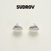 SUDROV素觉耳扣 小众设计感简约时尚 925银贝壳耳环耳饰女轻奢耳钉