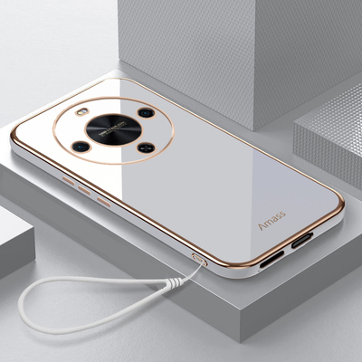 适用华为畅享70x手机壳新款直边电镀畅想70X保护套个性简约纯色cx70x超薄防摔软壳BRE-AL00a全包网红男女款