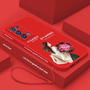 opporeno6pro十手机壳新款reno6pro+手机套网红色软壳液态硅胶女神款opporeno6超薄PEQM00女款高级感全包防摔
