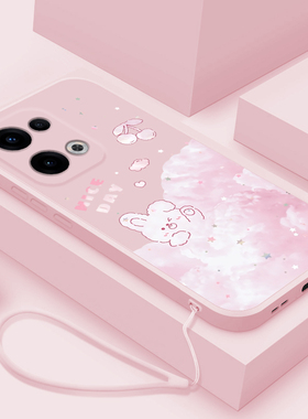 适用opporeno13手机壳新款Reno13Pro硅胶保护套超薄可爱云中小兔0pp0个性创意女款Ren013Pr0镜头全包防摔