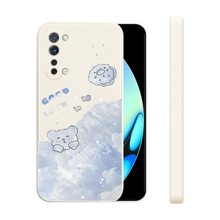 opporeno3手机壳新款云朵兔子小熊opporeno3pro男女款液态硅胶OPPO Reno3全包防摔reno3元气版手机套超薄外壳