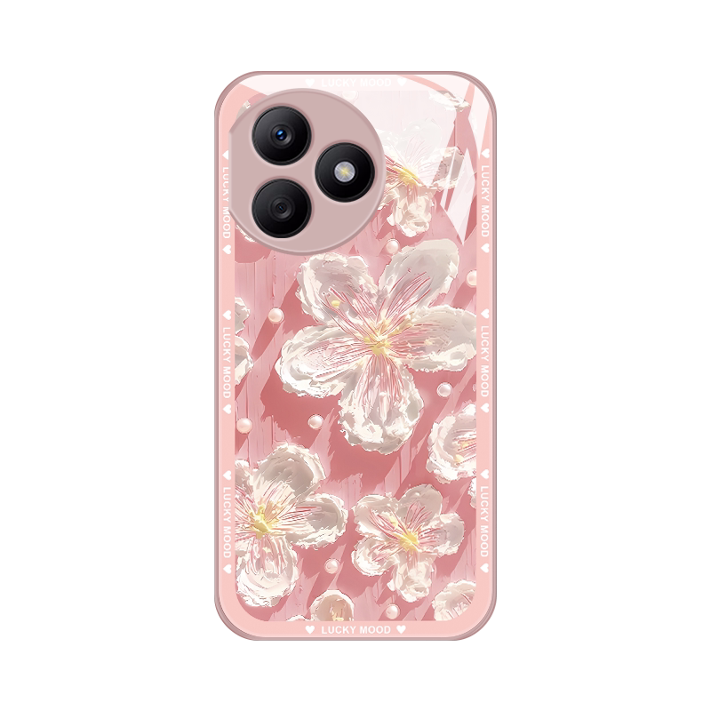 浮雕油画用于荣耀x50i+手机壳新款液态玻璃荣耀X50I十全包女款honerx5oi+潮牌简约防摔LLY-AN00直边个性创意