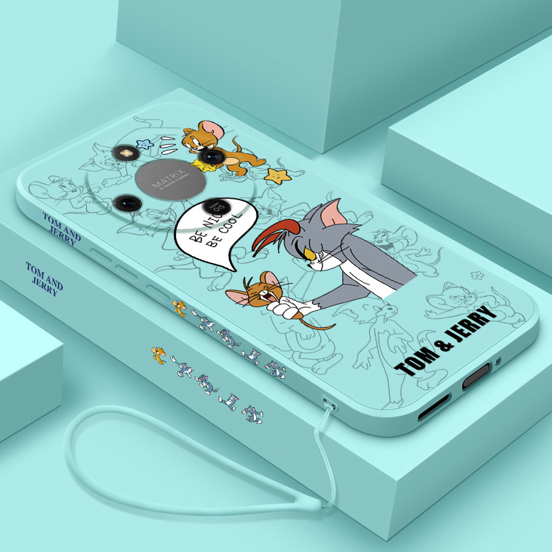 适用荣耀x70手机壳卡通猫和老鼠华为x70i硅胶保护套ABR-AN00全包防摔软壳HONORX7O液态个性创意男女款