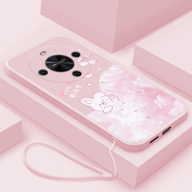 适用华为畅享70x手机壳液态新款畅想70X硅胶保护套超薄可爱云中小兔cx7ox个性创意女款BRE-AL00a镜头全包防摔