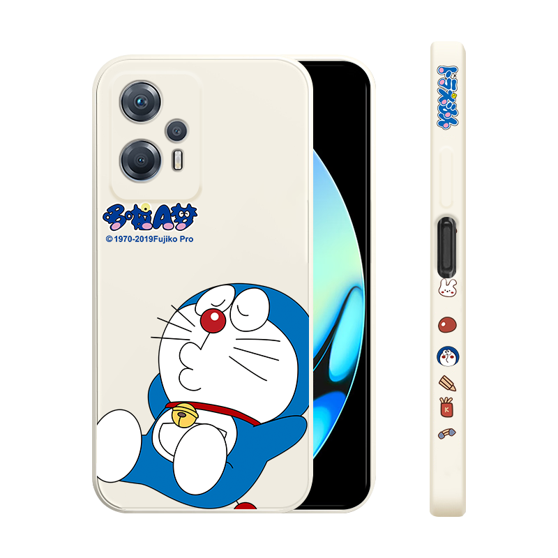 红米note12turbo手机壳蓝胖子redminote12turbo直边液态硅胶小米noto12turbo哆啦A梦全包防摔外壳女5G超薄套
