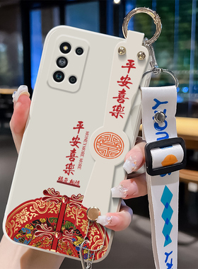 适用于三星f52手机壳新款腕带挂绳Galaxya52直边液态女款好运常伴A53个性创意情侣款Samsung高级防摔手机套