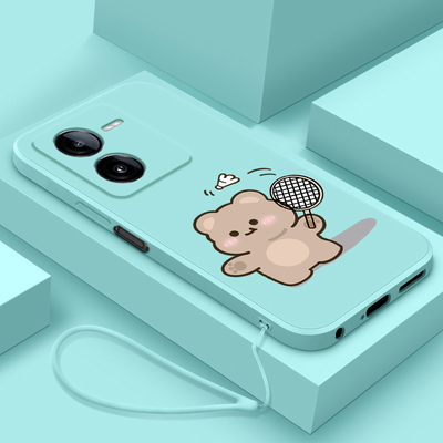 适用vivoiqooz8手机壳新款液态硅胶iQOOZ8X保护套爱酷z8打球熊icooz8镜头全包防摔iq00z8个性简约男女款