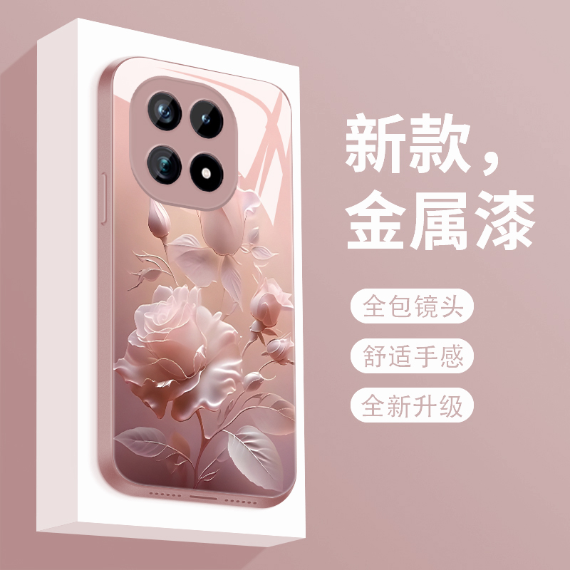 适用于vivoiqoo15手机壳雾色玫瑰iQOO15新款液态玻璃保护套爱酷十五镜头全包防摔v1v0icoo15潮牌简约创意女款