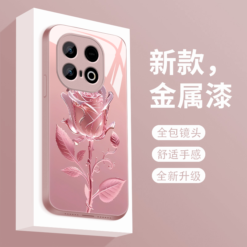 适用于vivoy300gt手机壳玫瑰花V1V0Y300GT新款液态玻璃保护套y3oogt镜头全包防摔Y三百GT潮牌简约创意女款