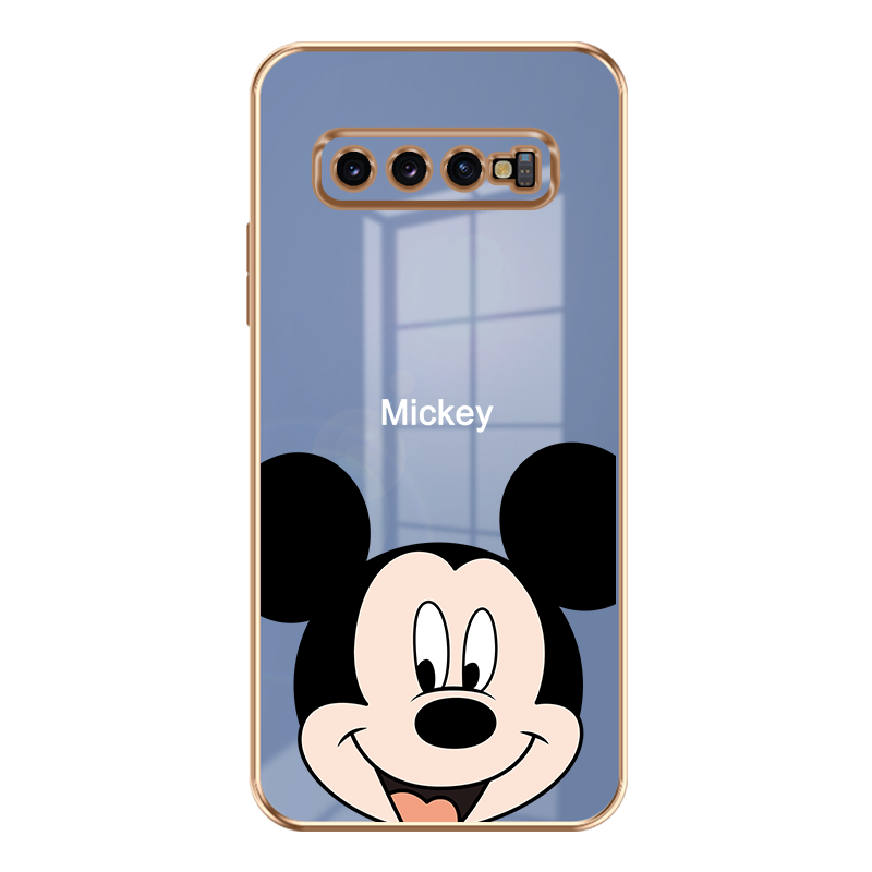 适用三星s10十手机壳新款Galaxys10+电镀手机套盖乐世S十卡通米奇s1o+轻奢防摔Samsung高级男女款
