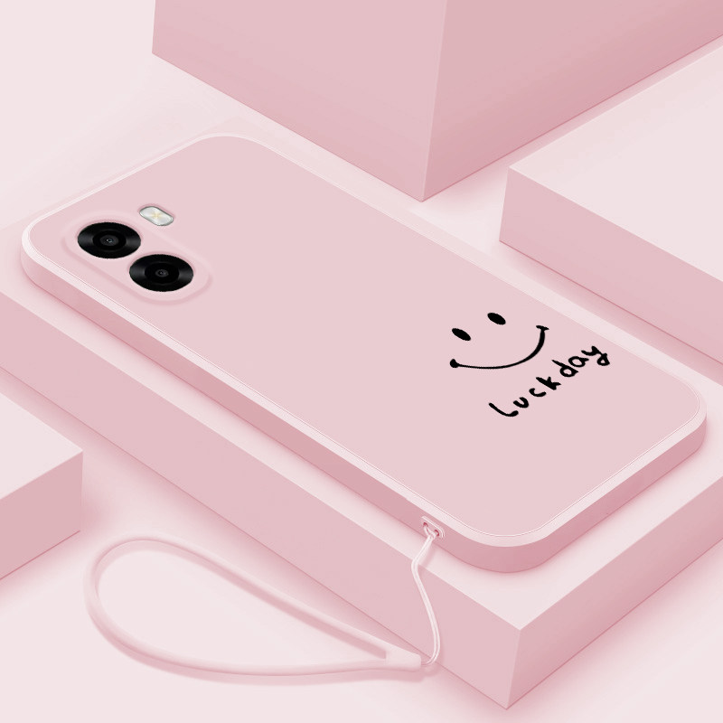 适用OPPOA6S手机壳新款液态硅胶A6C保护套A6i+网红高级时尚防摔女款A6V全包磨砂软外壳oppo超薄简约hello笑脸