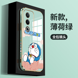 适用oppoa3活力版手机壳新款电镀直边A3活力版保护套卡通可爱哆啦A梦0pp0时尚超薄防摔女款PKD110全包软壳