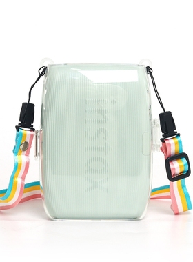 适用拍立得打印机mini link3保护套富士instax link3保护壳透明壳水晶壳复古收纳包配件外带包包相机包防摔花
