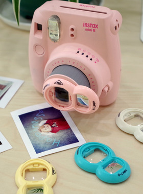 适用富士拍立得mini12/SE/41自拍镜mini7s/7c/mini8/8+/9一次成像相机自拍镜近摄镜特写反光镜保护套水晶壳