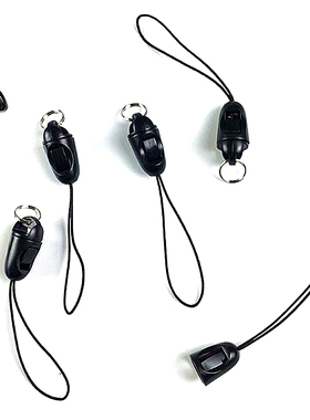 安全扣可拆卸黑色u盘钥匙小门禁卡小黑绳鱼线圆圈小绳头手机挂绳配件DIY挂链短绳吊绳挂钩手链环防掉防丢绳头