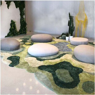 幼儿园儿童房森林草地绿色创意地毯橱窗展台道具苔藓地垫绿野仙踪