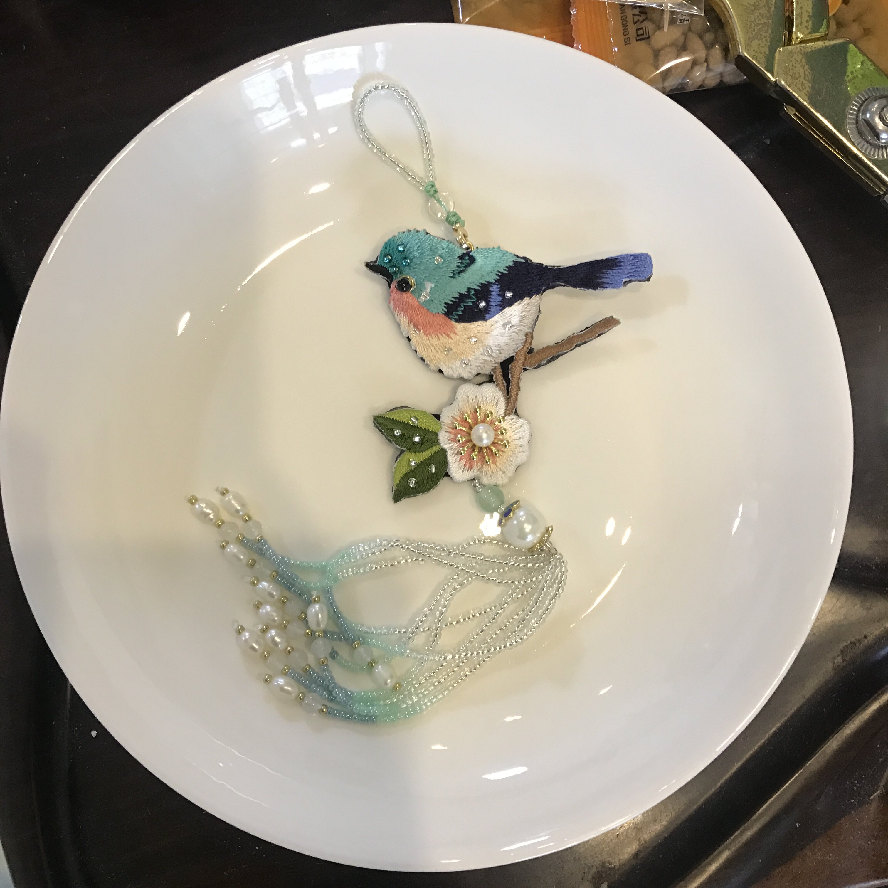 原创手工古风中式绣花DIY流苏衣挂押襟古装旗袍押襟挂饰