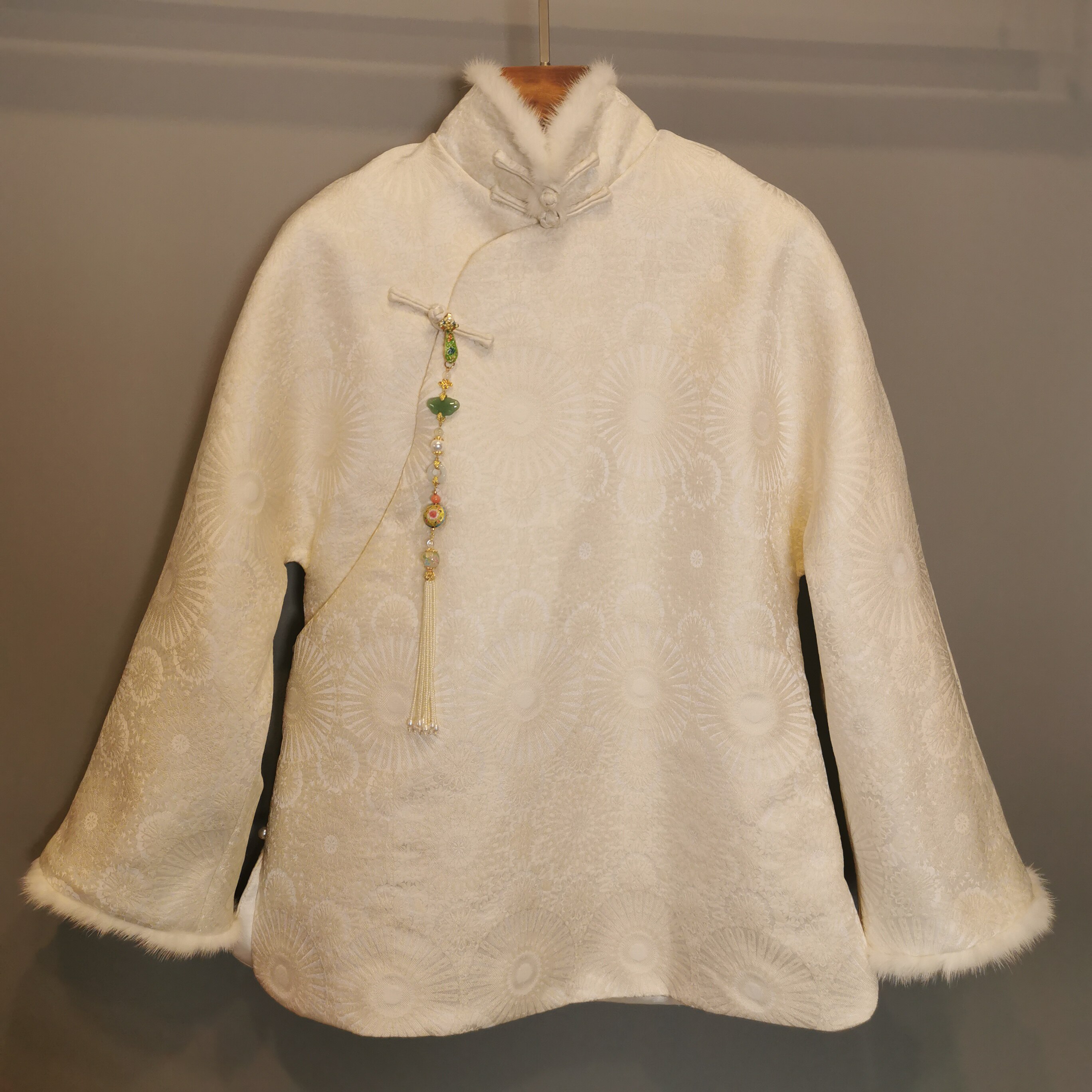 秋冬新品 水貂毛棉衣高领中式改良复古古装唐装宽松大码上衣外套