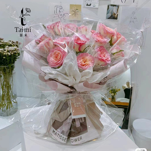 苔米花束高透明opp防尘袋 花束运输送花防雨套袋玻璃纸透明袋