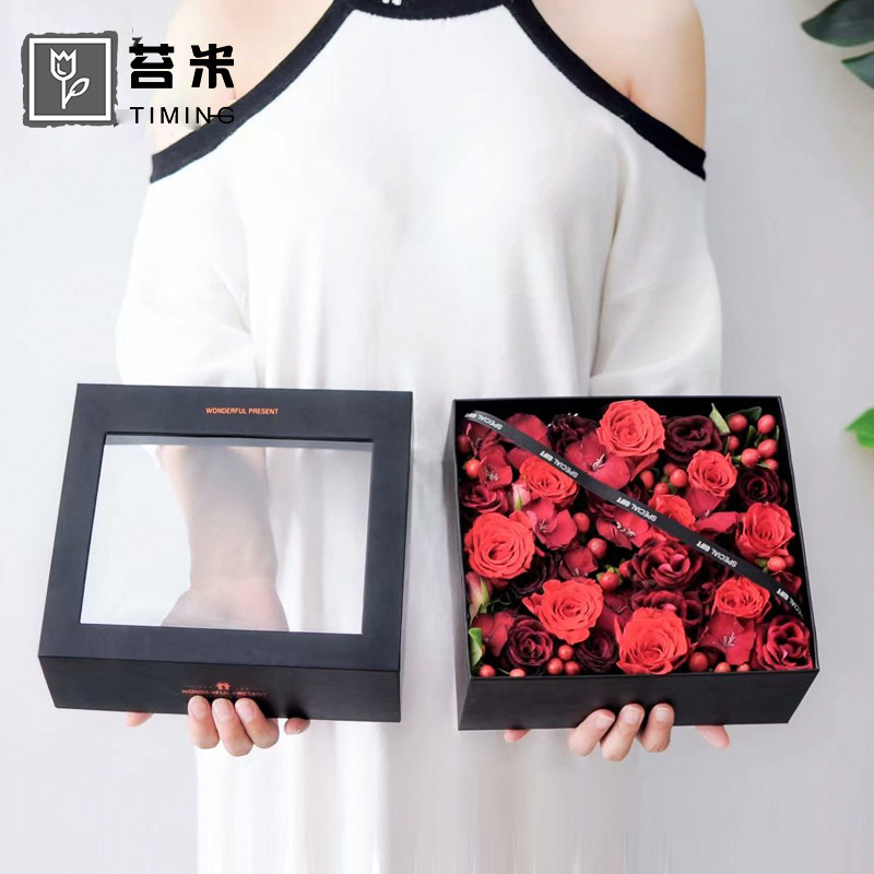 WINDOW Gift box Flower art Florist gift packing Material Science Supplies Pleasantly surprised Box flower packing FlowerBoxin the Flower delivery/Flowers simulation/Plants gardening ,  DIY Artificial flowers material , Floral Packaging, Floral packing box category - from Buy2taobao.com to provide professional Taobao agent buy service