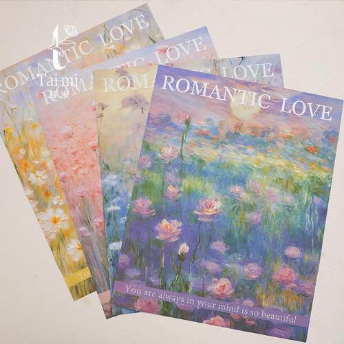 油画鲜花礼品包装纸牛皮纸花束