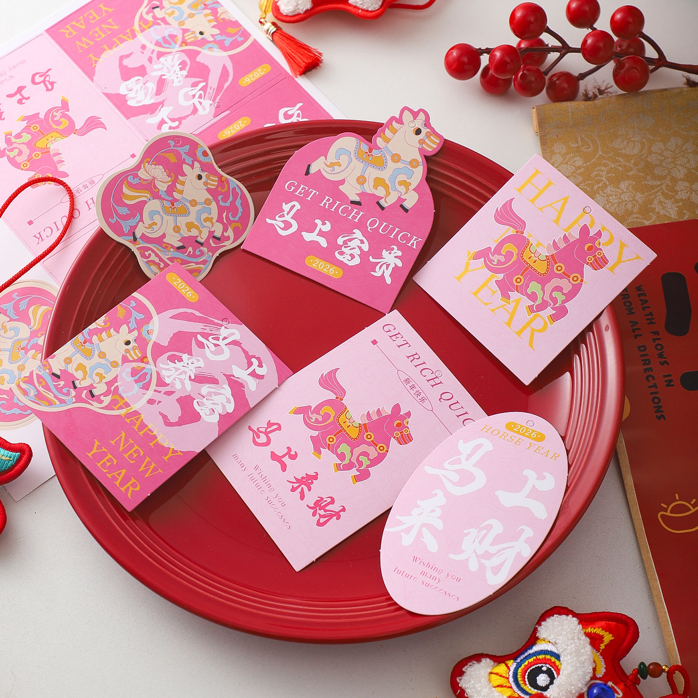 苔米 2026马上来财贺卡新年氛围装饰卡片吊牌年宵花盆栽搭配挂卡,节庆用品/礼品,贺卡/卡片,淘宝优惠券,粉丝福利购,淘宝优惠卷