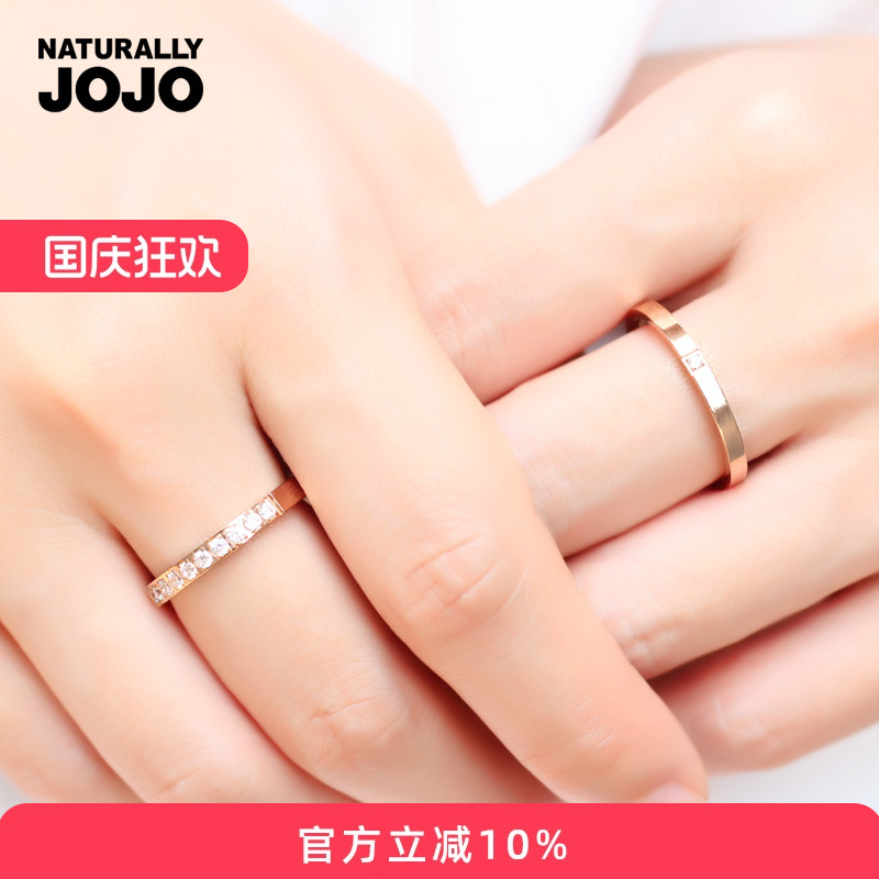 女轻新款玫瑰金戒指一对2021情侣