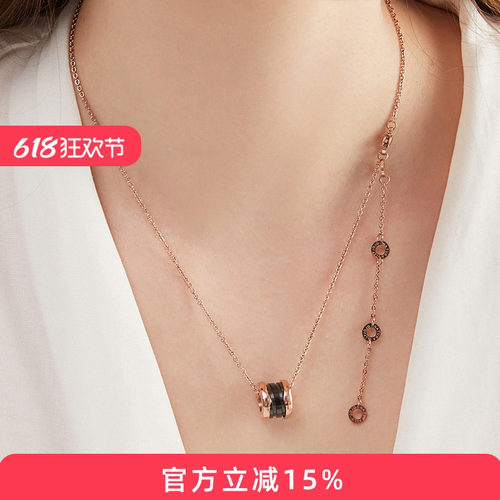 18k毛衣链锁骨链陶瓷小蛮腰女