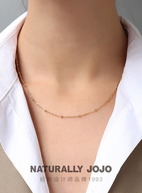 18K金细款无吊坠项链女素链无吊坠满天星锁骨链2025年新款裸链潮