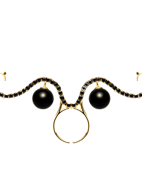 CHEN YIYUAN 原创设计师陈艺元Coherence48颗黑水钻镀18K金戒指