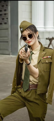推理社衣服美式翻领女军官服装民国女特务国民军官剧本杀装饰衣服