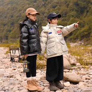 正品巴拉品儿童羽绒服女童洋气免洗大童短款加厚男童保暖外套冬装