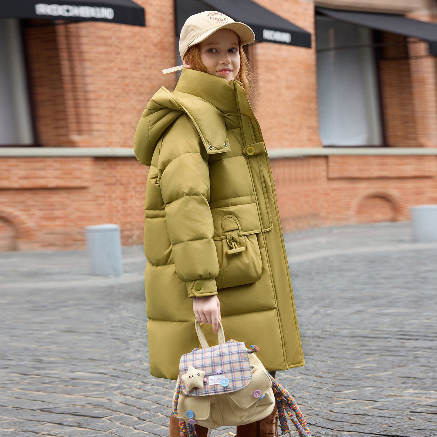 新款巴拉品女童羽绒服中长款洋气中大童女孩加厚三防儿童冬季外套