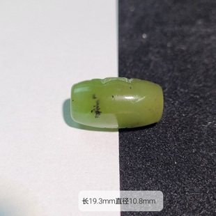 天然碧玉勒子桶珠锁骨吊坠挂件文玩配珠配饰顶珠隔珠DIY