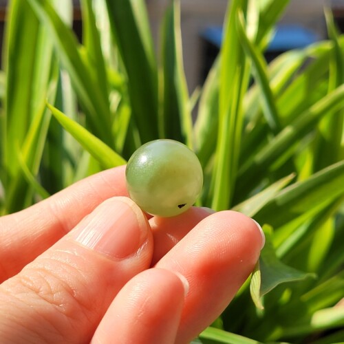卡15mm乌兰海碧玉圆珠苹果绿单珠散珠文玩配珠配饰顶珠隔珠